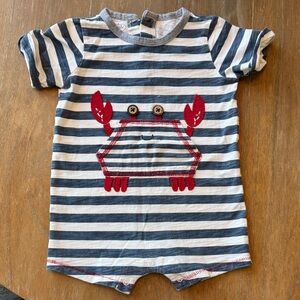 Mud Pie Navy and White Striped Baby Romper